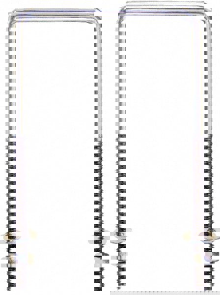 Square U-Bolt: Without Mount Plate, 3/8-16 UNC, 3-3/4